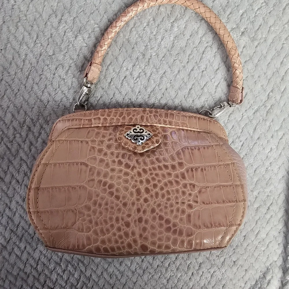 RETIRED BRIGHTON PETAL PINK CROC EMBOSSED HANDBAG NO‎ STRAP